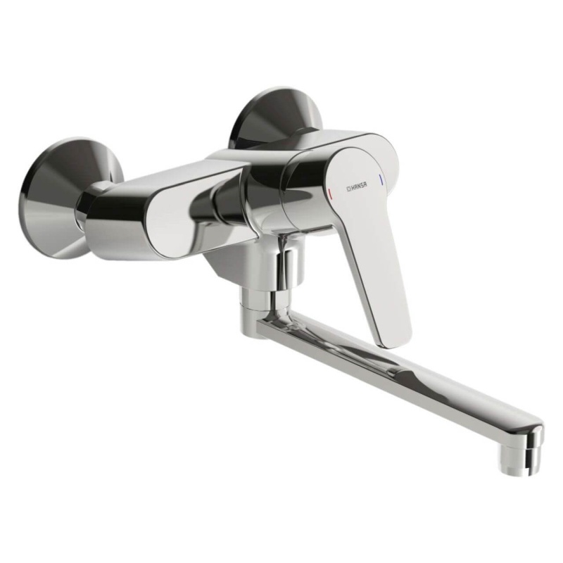 Hansa Spültisch-Wandeinhebelmischer Hansapolo Chrom DN 15
