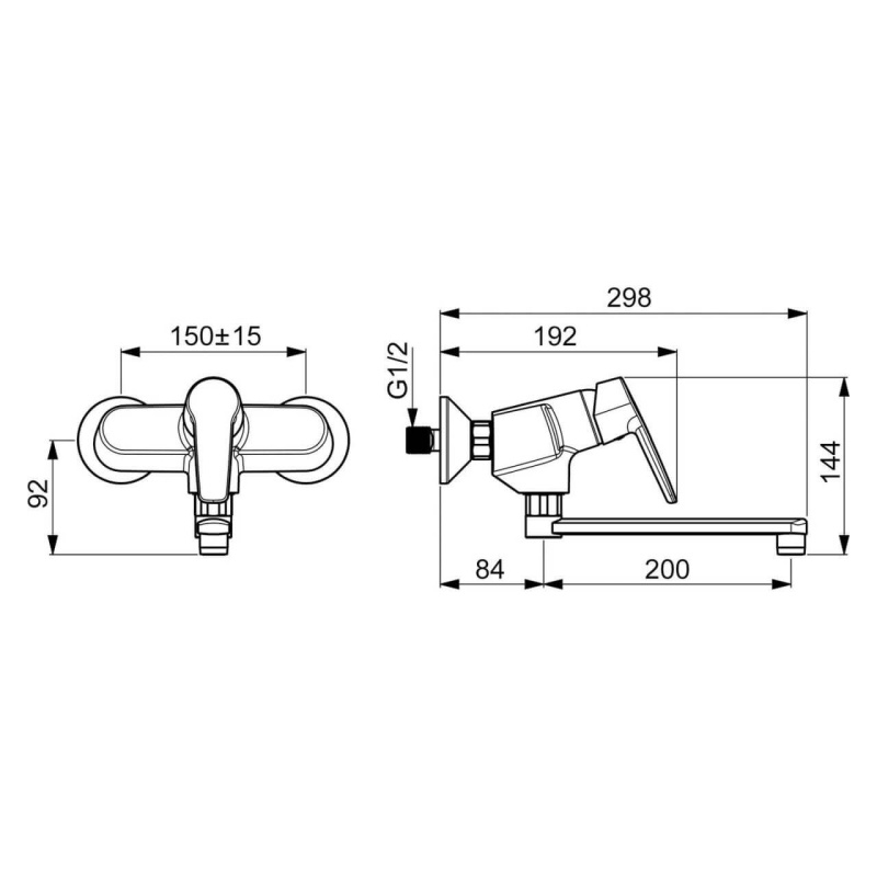 Hansa Spültisch-Wandeinhebelmischer Hansapolo Chrom DN 15