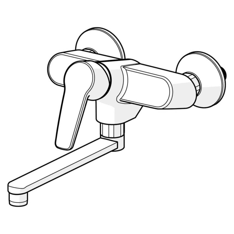 Hansa Spültisch-Wandeinhebelmischer Hansapolo Chrom DN 15