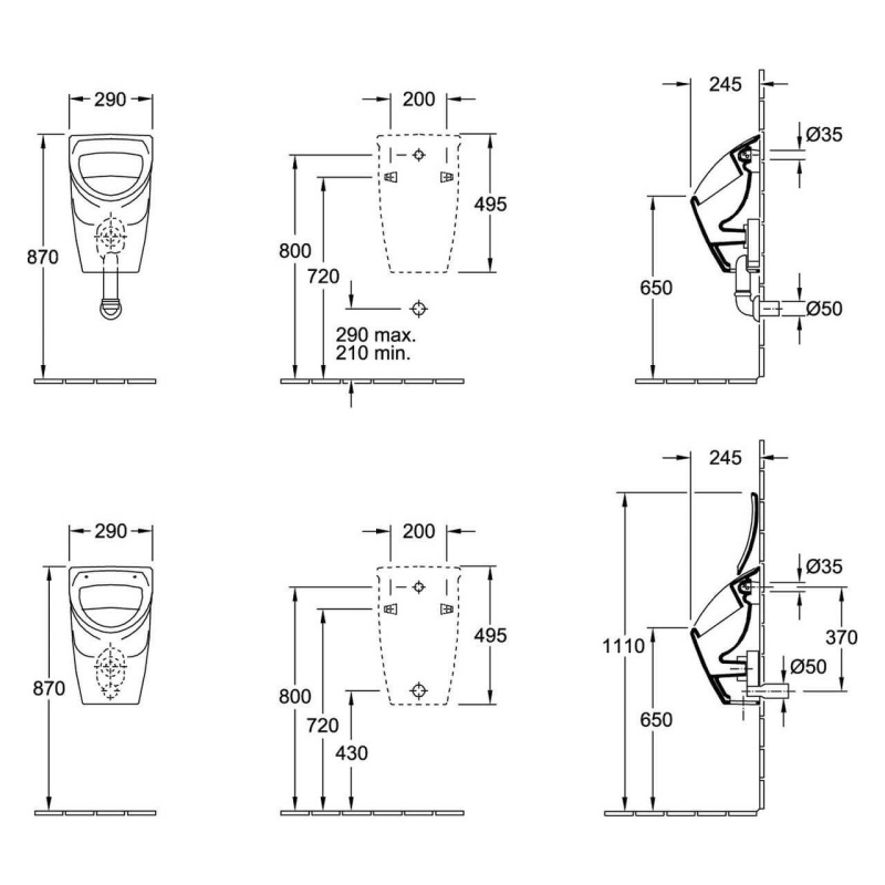 Villeroy & Boch Urinaldeckel O.Novo Compact Weiß